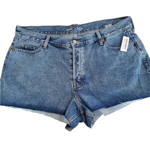 Old Navy Sky-hi A-line Jean Shorts Raw Hem Medium Blue Wash Size 20